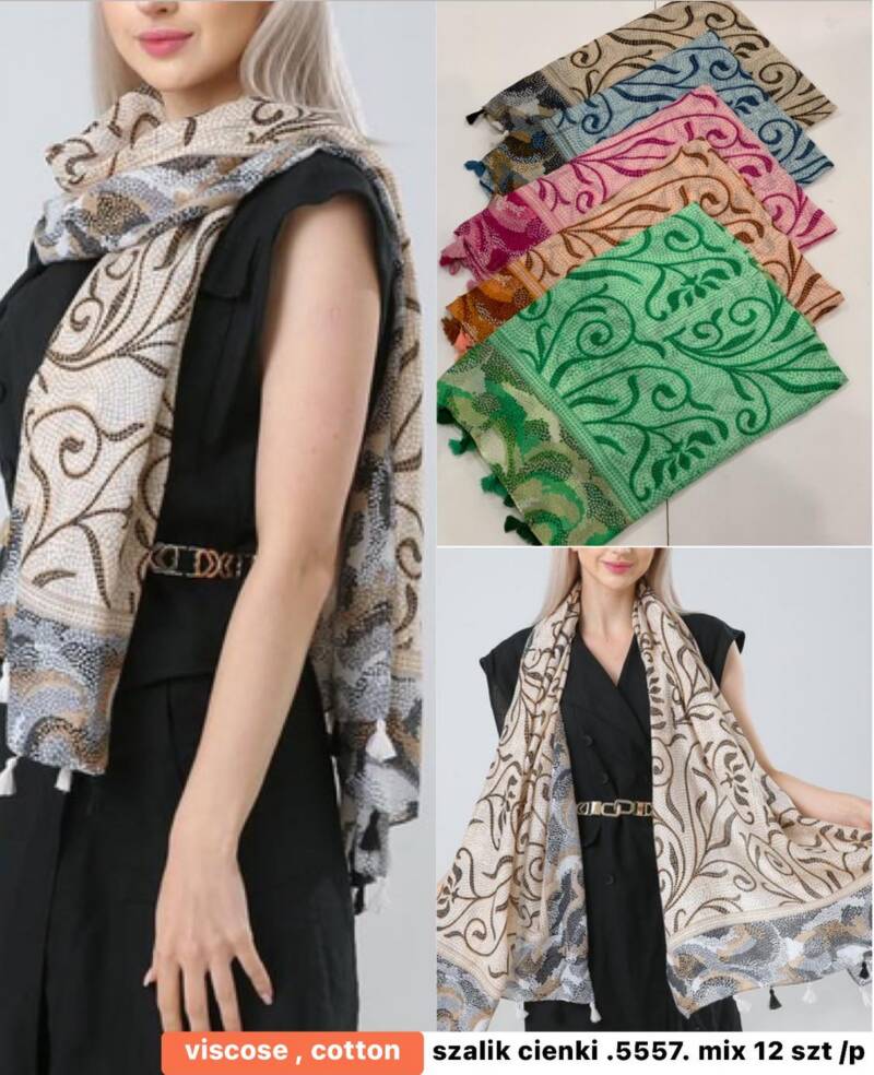 Szaliki damskie Roz Standard, Mix Kolor Paczka 12 szt 1